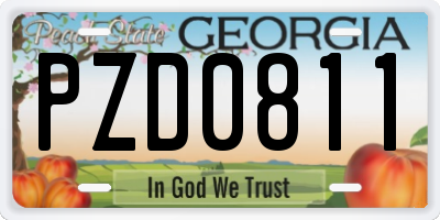 GA license plate PZD0811
