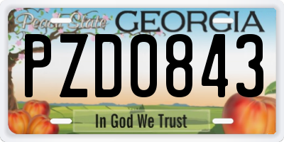 GA license plate PZD0843