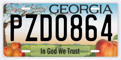 GA license plate PZD0864