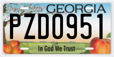 GA license plate PZD0951