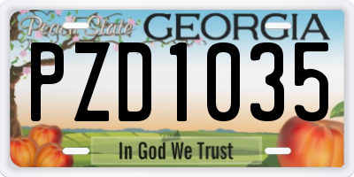 GA license plate PZD1035