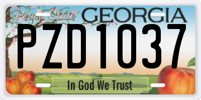 GA license plate PZD1037