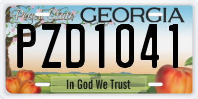 GA license plate PZD1041