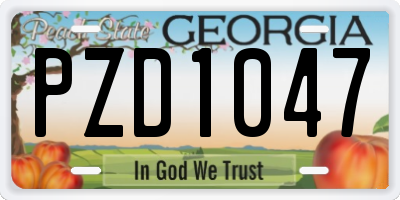 GA license plate PZD1047