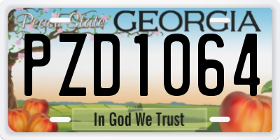 GA license plate PZD1064