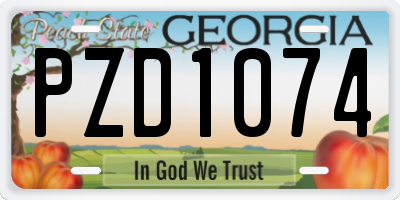 GA license plate PZD1074