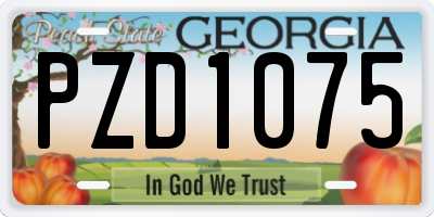 GA license plate PZD1075