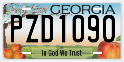 GA license plate PZD1090