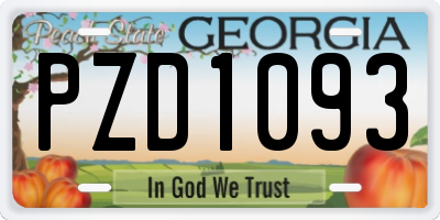 GA license plate PZD1093