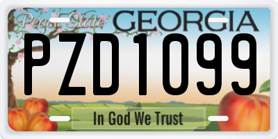GA license plate PZD1099