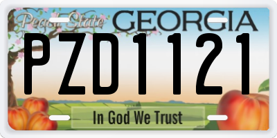 GA license plate PZD1121