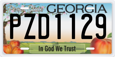 GA license plate PZD1129