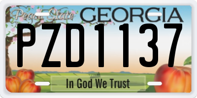 GA license plate PZD1137