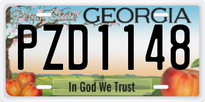 GA license plate PZD1148