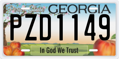GA license plate PZD1149