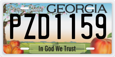 GA license plate PZD1159