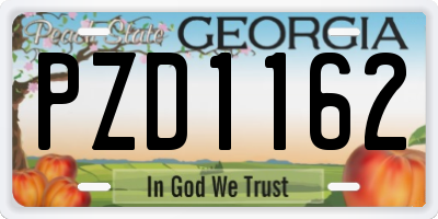 GA license plate PZD1162
