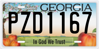 GA license plate PZD1167