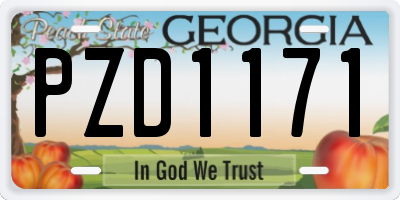 GA license plate PZD1171