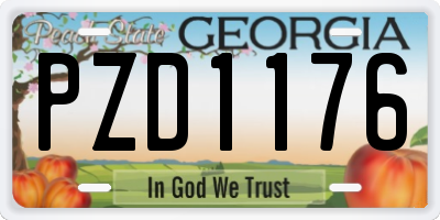 GA license plate PZD1176