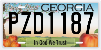 GA license plate PZD1187