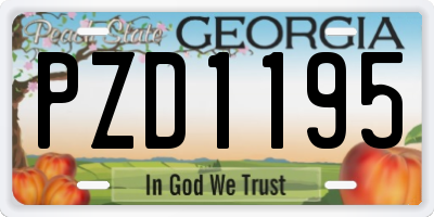 GA license plate PZD1195