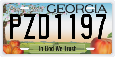 GA license plate PZD1197