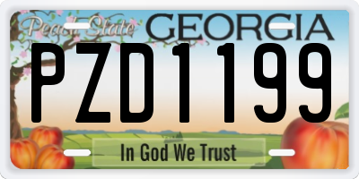 GA license plate PZD1199