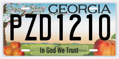 GA license plate PZD1210