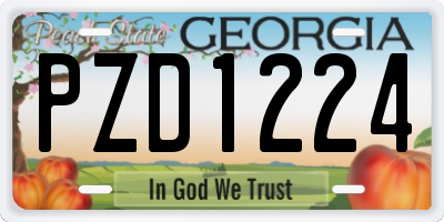 GA license plate PZD1224