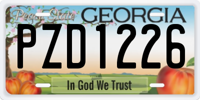 GA license plate PZD1226