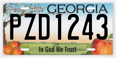 GA license plate PZD1243