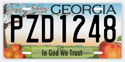 GA license plate PZD1248