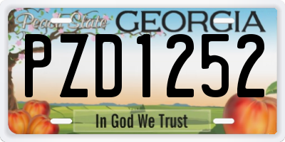 GA license plate PZD1252