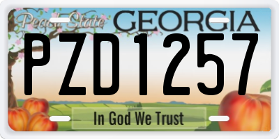 GA license plate PZD1257