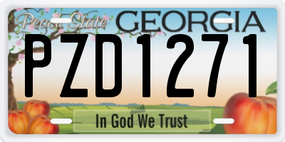 GA license plate PZD1271