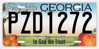 GA license plate PZD1272