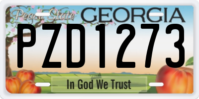GA license plate PZD1273