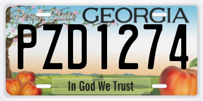 GA license plate PZD1274