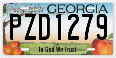 GA license plate PZD1279