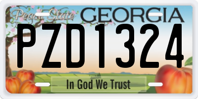 GA license plate PZD1324