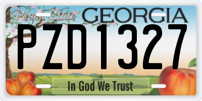 GA license plate PZD1327