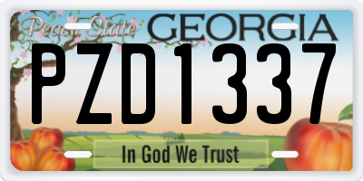 GA license plate PZD1337