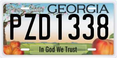 GA license plate PZD1338