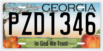 GA license plate PZD1346