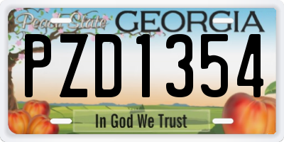 GA license plate PZD1354