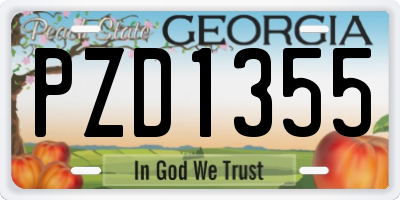 GA license plate PZD1355