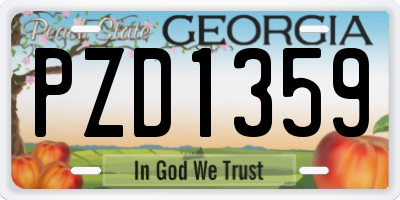 GA license plate PZD1359