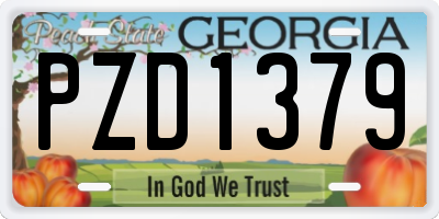 GA license plate PZD1379