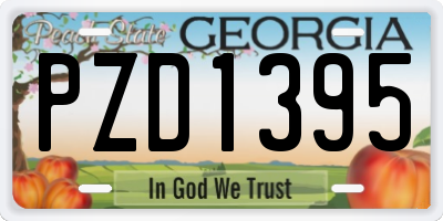 GA license plate PZD1395